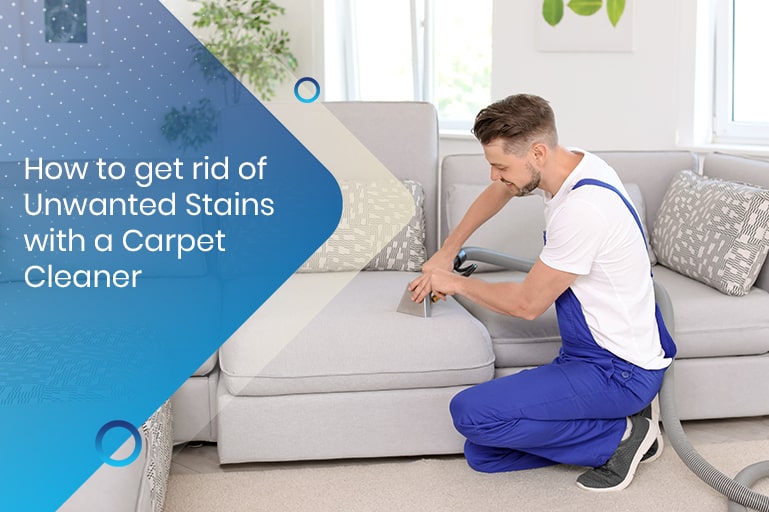 Carpet cleaner removing unwanted stains from carpet